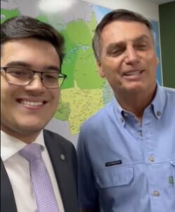 Carmelo Neto e Bolsonaro, durante confirmação da presença em Fortaleza